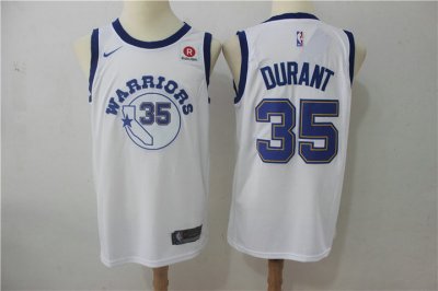 35 Durant 2017-18 Season Warriors Maillot Blanc